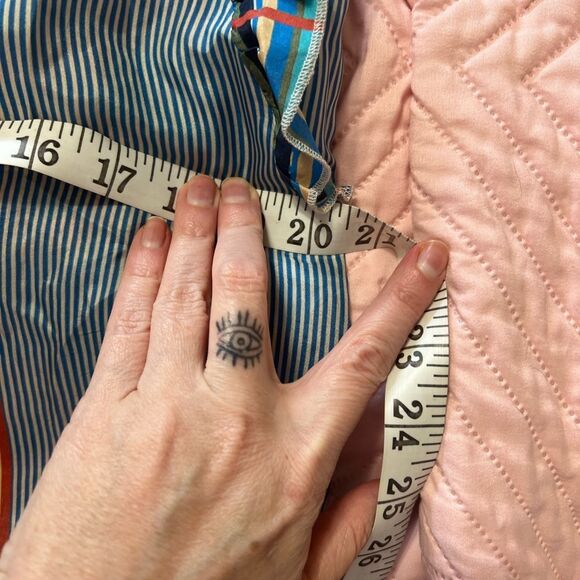 Johnny Was Ophelia Silk Striped Printed Flowy Oversized Blue Blouse Size S - Picture 5 of 14